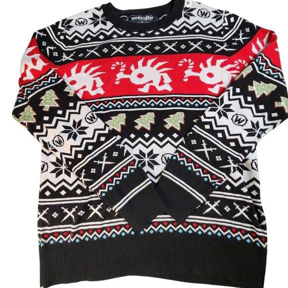 World Of Warcraft Ugly Christmas Sweater Murloc Medium Cotton Sweater - Picture 3 of 8